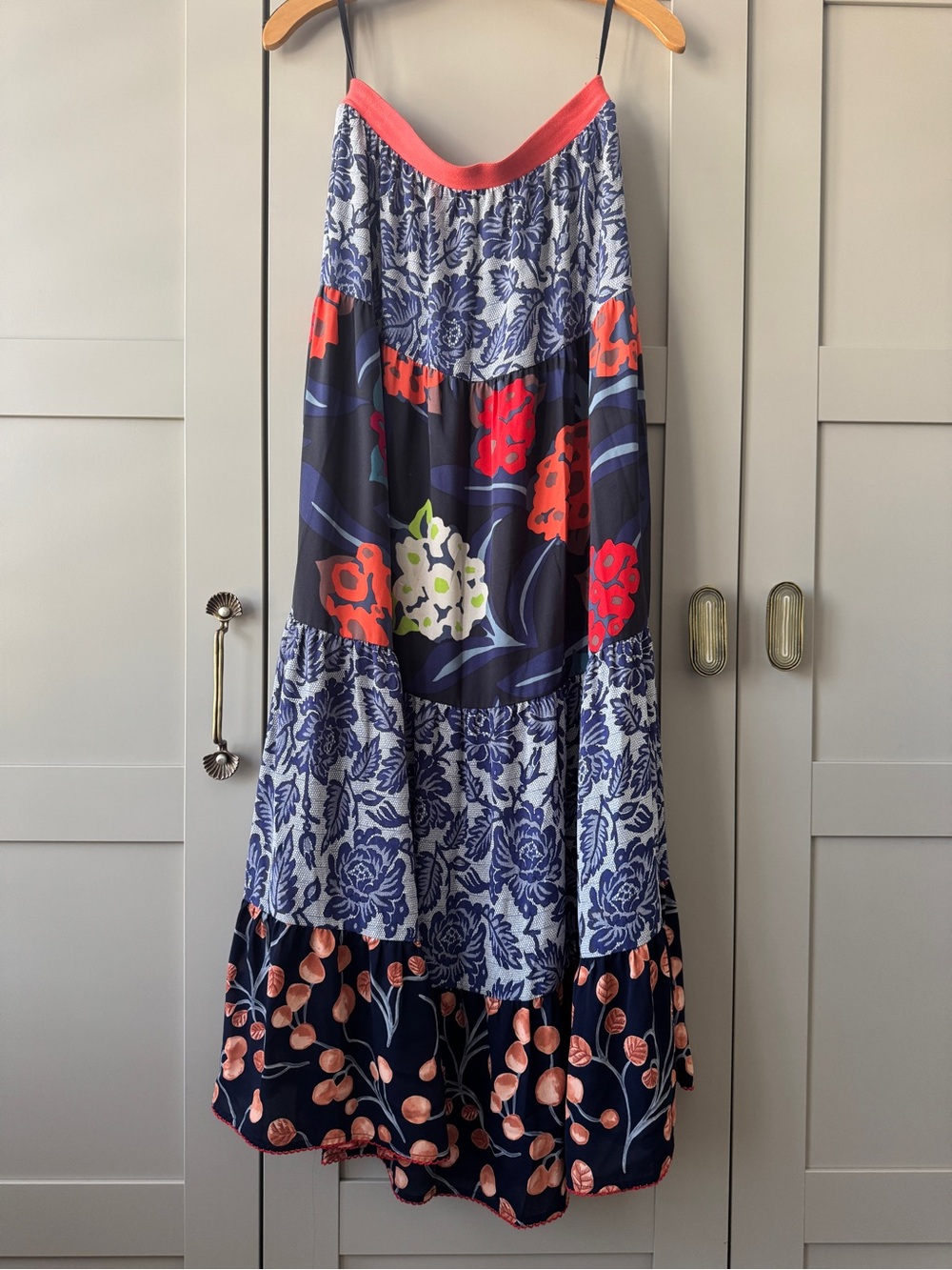 Vanessa Virginia tiered floral-print maxi skirt Anthropologie Archives